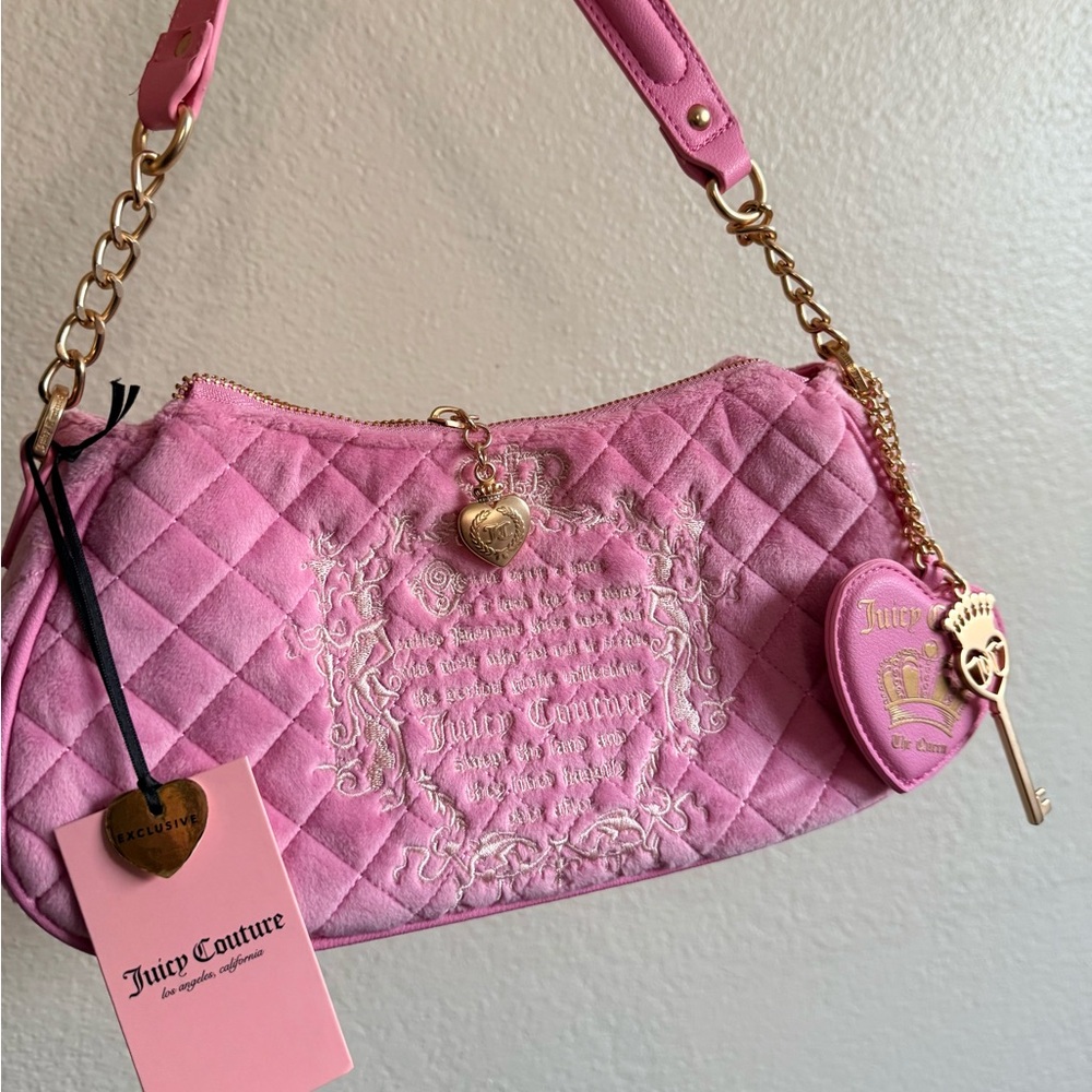Juicy Couture Pink Quilted Shoulder Bag
